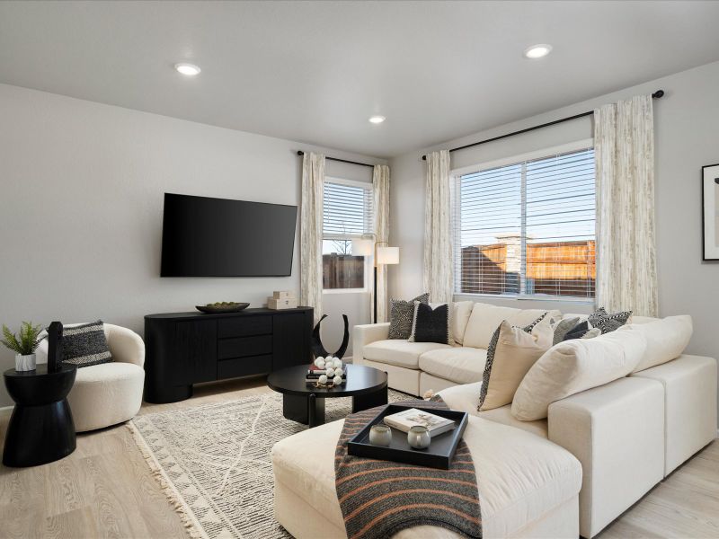 Furnished interior in a model home at Hidden Valley Farm in Severance (Image 4).