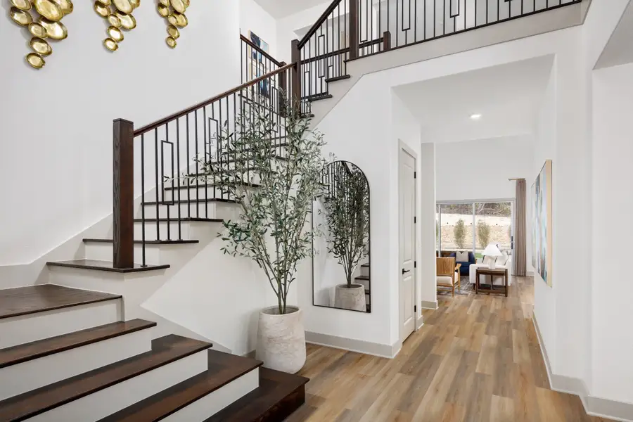 Furnished interior in a model home at Palmera Ridge in Leander (Image 8).