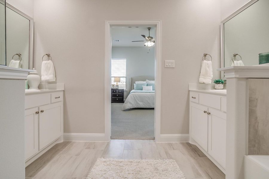 Furnished interior in a model home at Creekview Farms in Greenville (Image 37).
