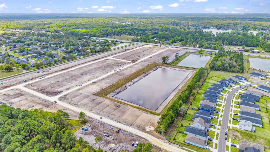 Drone View of Construction at Asbury Creek by Century Communities