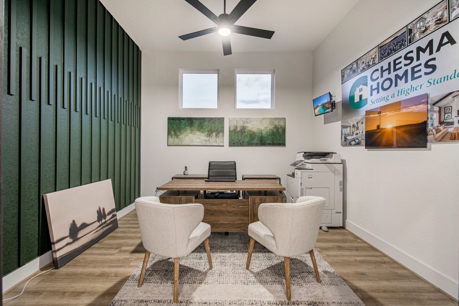 Furnished interior in a model home at Mesa Western in Cibolo (Image 13).