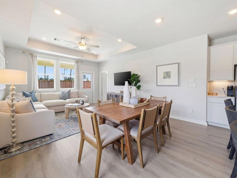 Furnished interior in a model home at Spring Branch Crossing in Conroe (Image 6).