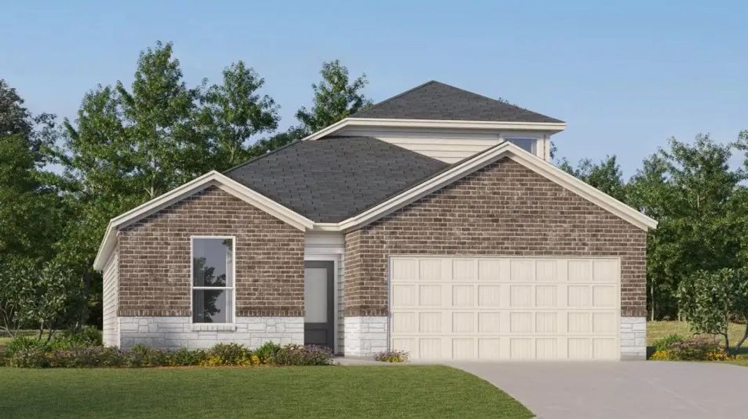 Front exterior of a home in the Winfield Park: Coastline community, located in Hutto, TX (Image 16).