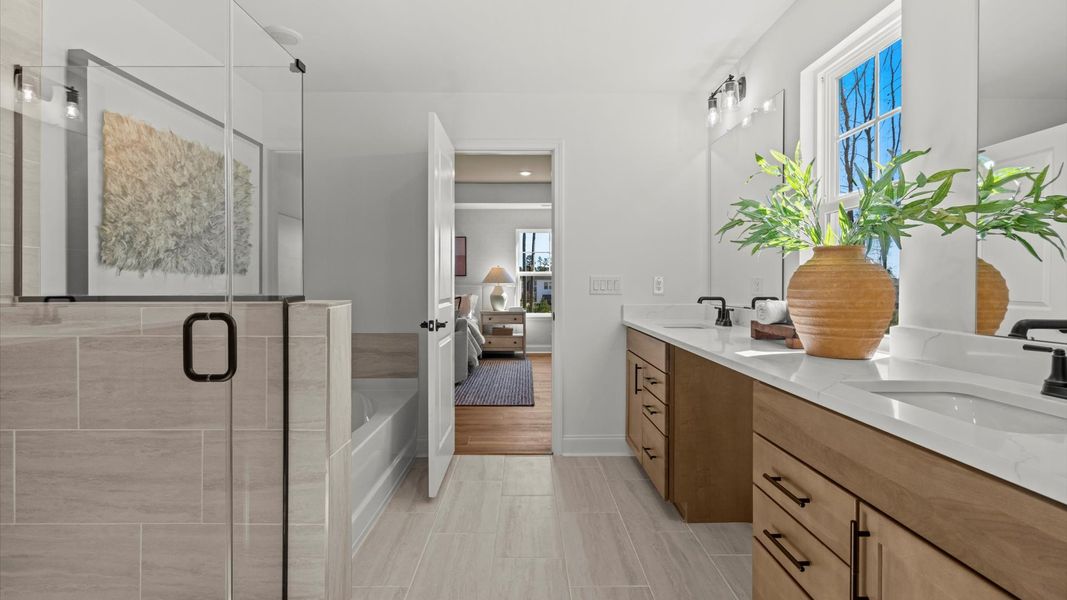 Furnished interior in a model home at Whispering Pines in Franklinton (Image 26).