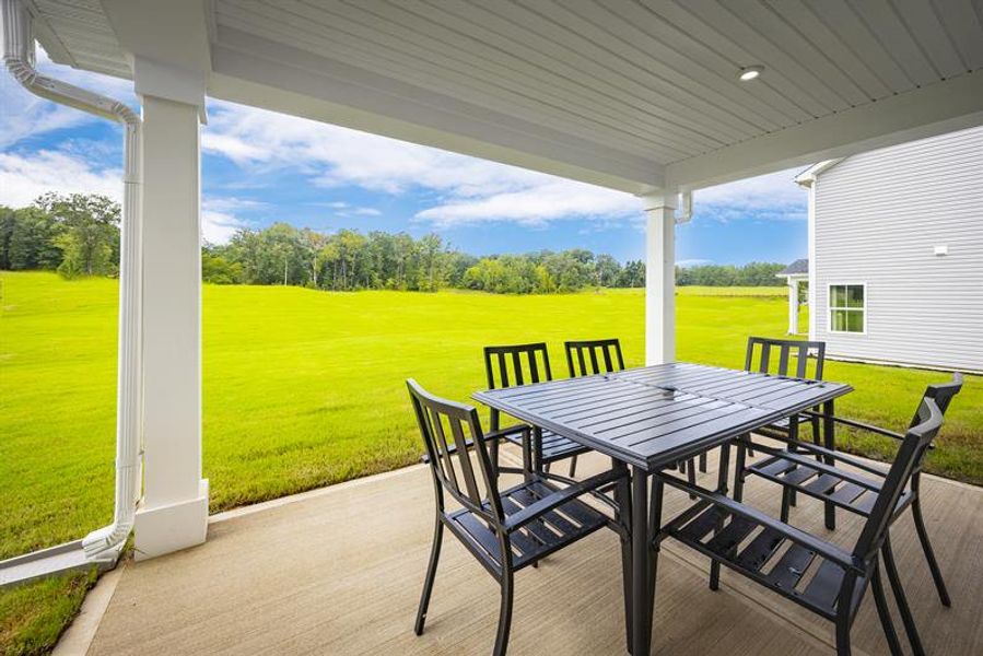 Enjoy a morning cup of coffee or a pizza picnic with the kids on your covered porch!