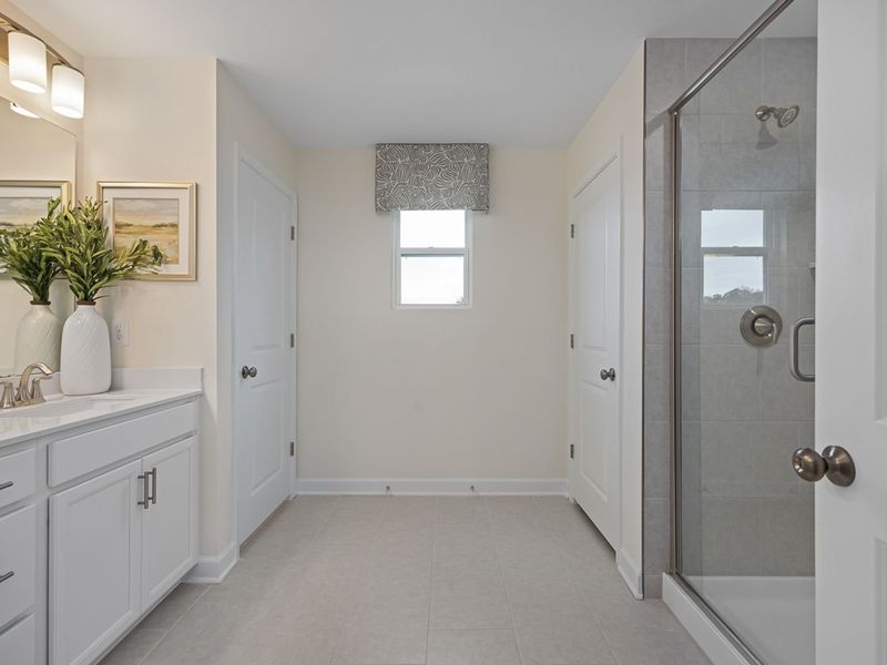 Furnished interior in a model home at Gregory Village Townhomes in Lillington (Image 13).