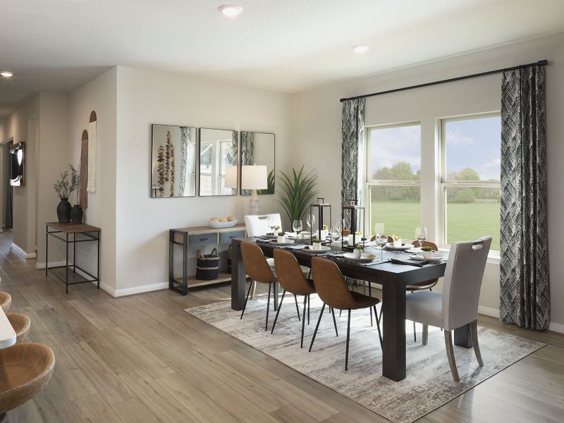 Furnished interior in a model home at Lark Canyon in New Braunfels (Image 8). Furnished interior in a model home at Lark Canyon in New Braunfels (Image 8).