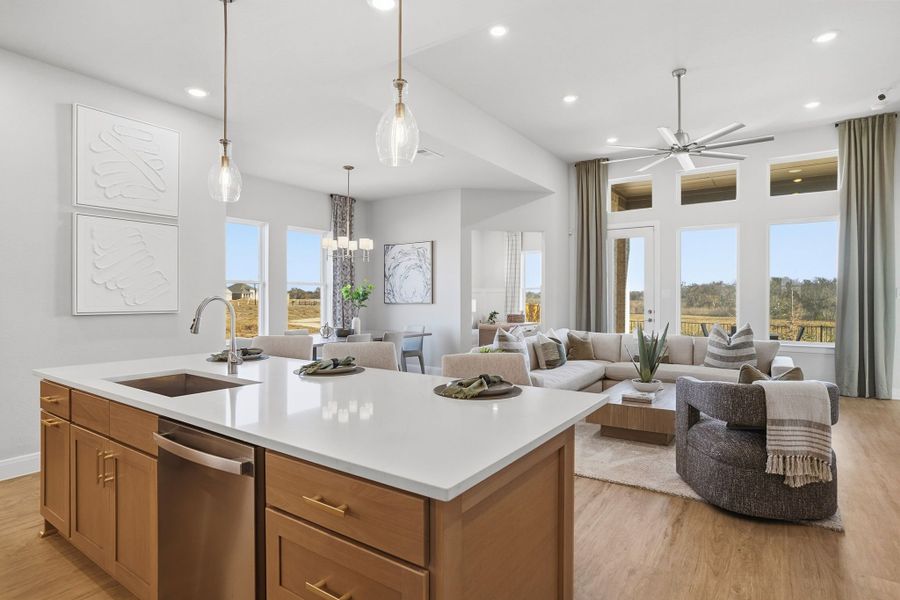 Furnished interior in a model home at Lily Creek at Sutton Fields in Aubrey (Image 8).