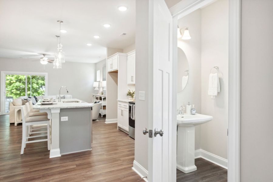 Furnished interior in a model home at Rourk Woods in Shallotte (Image 22).