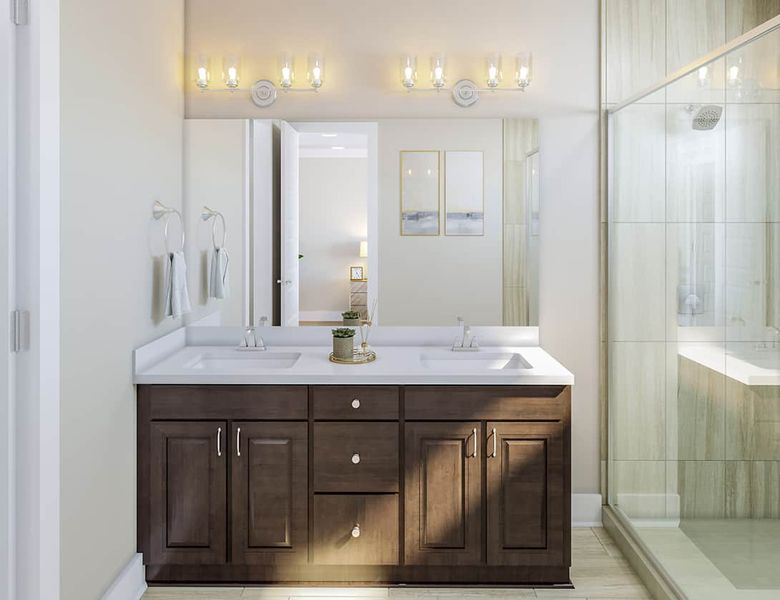 Furnished interior in a model home at Chatham Park in Pittsboro (Image 44).