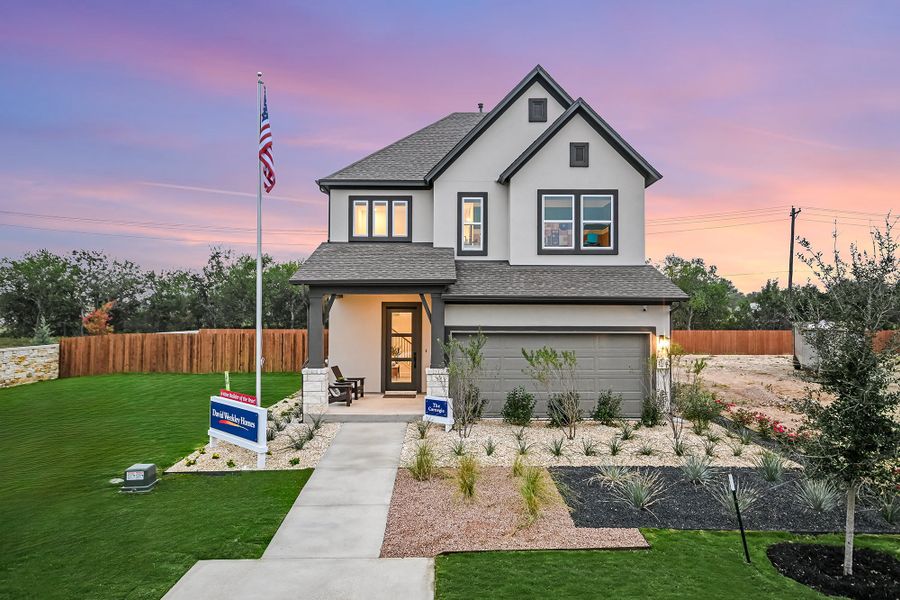 Front exterior of a home in the South Brook community, located in Leander, TX (Image 3).