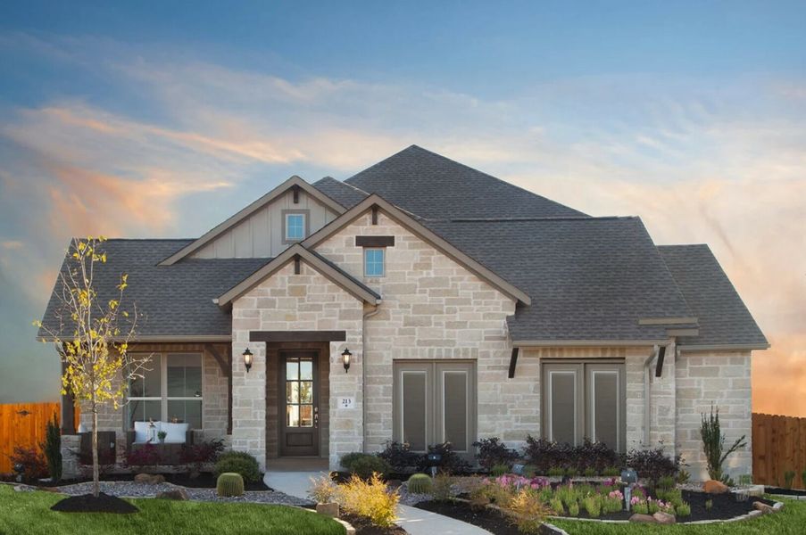 Front exterior of a home in the La Cima community, located in Pflugerville, TX (Image 5).