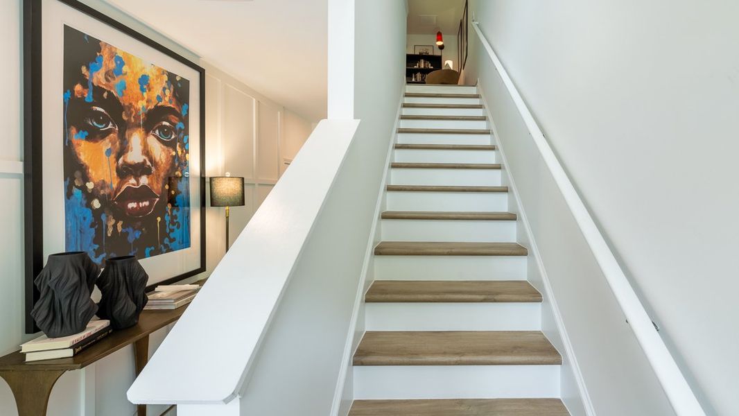 Furnished interior in a model home at Towns at Monroe in Atlanta (Image 10).