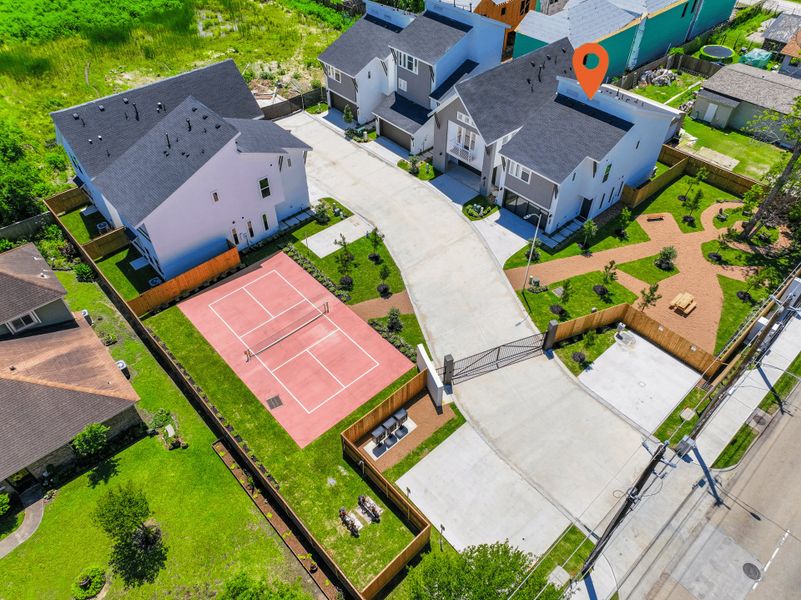 Aerial view of the Victory Reserve community in Houston, TX, showing layout and nearby surroundings (Image 1). Aerial view of the Victory Reserve community in Houston, TX, showing layout and nearby surroundings (Image 1).