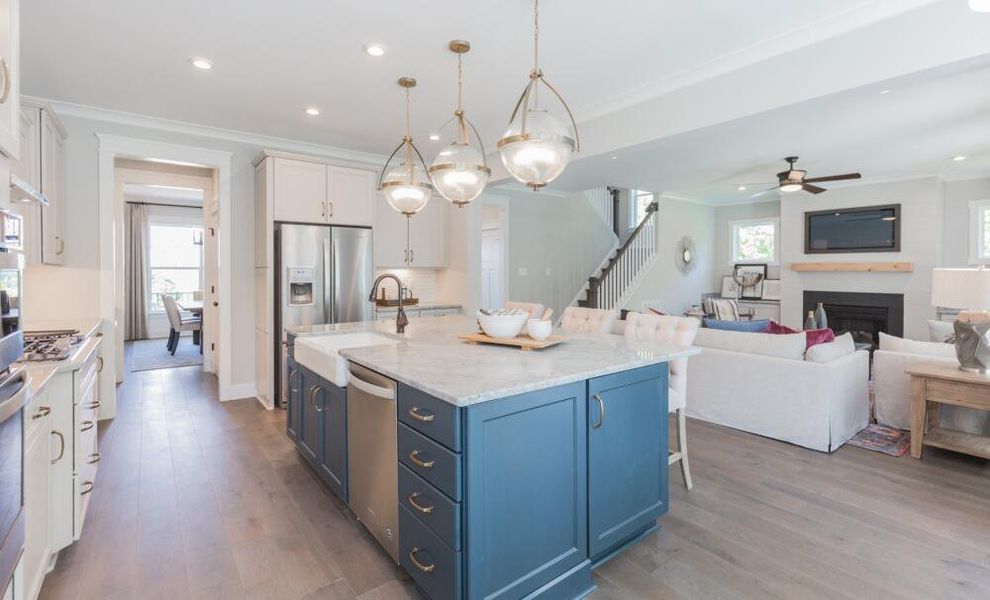 Furnished interior in a model home at Peyton's Creek in Statesville (Image 17).