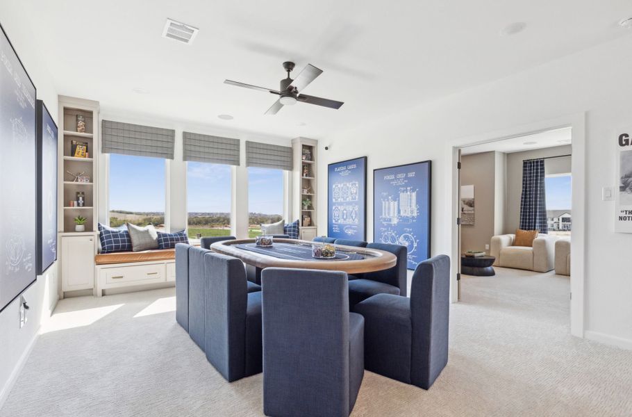 Furnished interior in a model home at Hazelwood 55' Series in Frisco (Image 26).