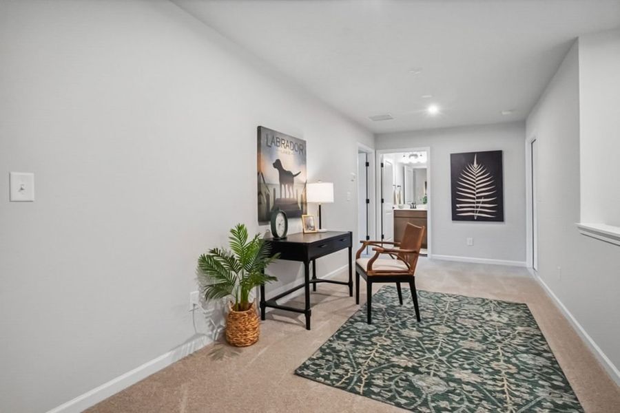 Furnished interior in a model home at Silver Leaf in Dawsonville (Image 28). Furnished interior in a model home at Silver Leaf in Dawsonville (Image 28).