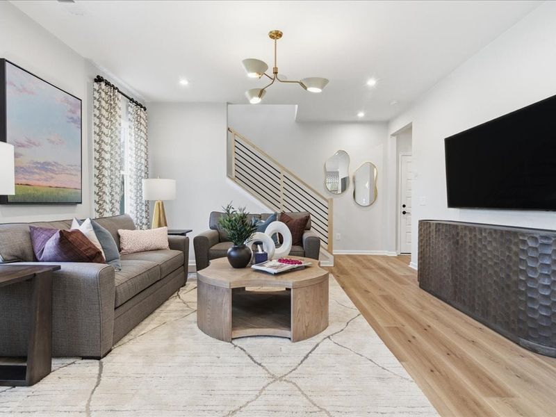 Furnished interior in a model home at Ellis Townes in Charlotte (Image 16).
