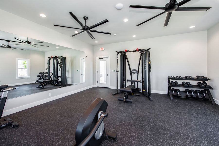 Stay active with a fitness center onsite