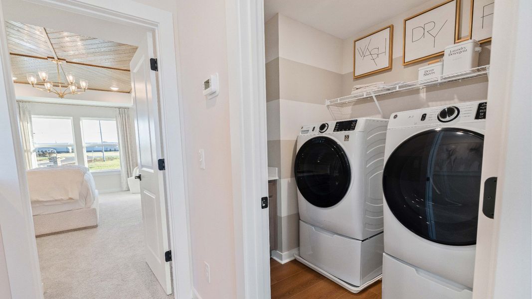 This dedicated laundry room offers easy access to nearby bedrooms, making chores a breeze