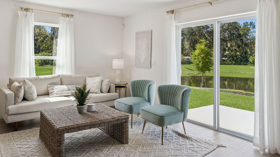 Furnished interior in a model home at Sandalwood in New Smyrna Beach (Image 8).