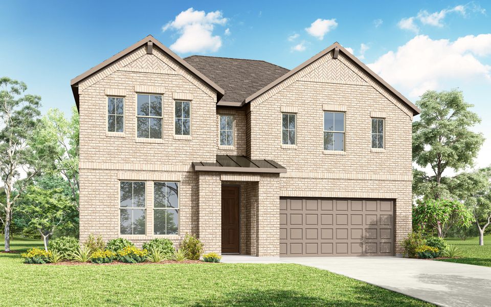 Front exterior of a home in the Union Park 50s community, located in Little Elm, TX (Image 17).