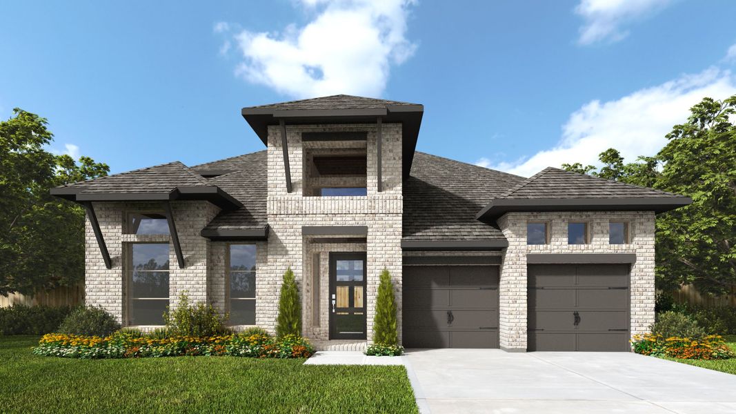 Front exterior of a home in the Midline 55' community, located in Houston, TX (Image 13).