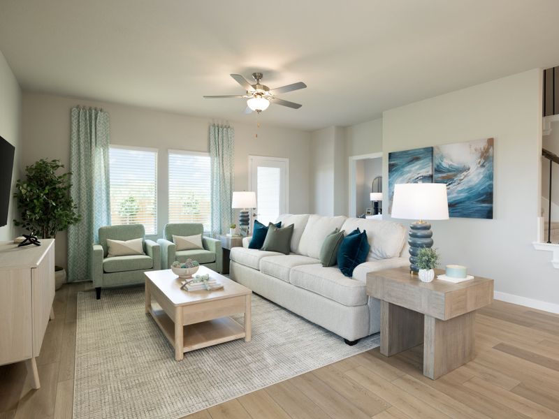 Furnished interior in a model home at Stella Hills in Denton (Image 7).