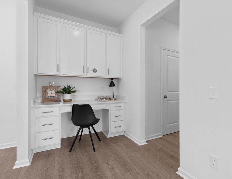 Furnished interior in a model home at Harpers Landing Townhomes in Walkertown (Image 4).