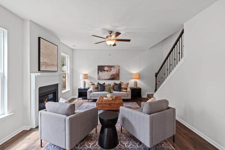 Furnished interior in a model home at Carter Grove in Cartersville (Image 16).