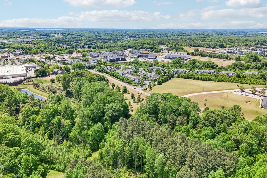 Aerial view of the Trillium Reserve at Lake Norman community in Mooresville, NC, showing layout and nearby surroundings (Image 19). Aerial view of the Trillium Reserve at Lake Norman community in Mooresville, NC, showing layout and nearby surroundings (Image 19).
