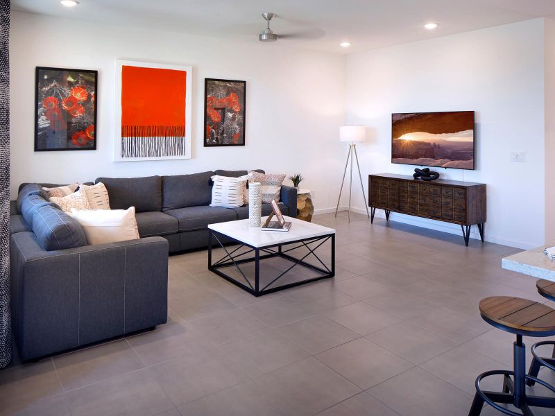 Furnished interior in a model home at Entrada Estate Series in Tolleson (Image 18).