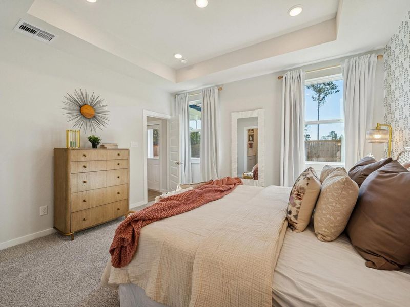 Furnished interior in a model home at Spring Branch Crossing in Conroe (Image 24).