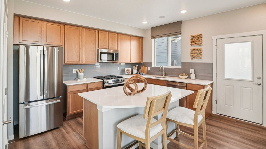 Furnished interior in a model home at Westerly - Townhomes in Erie (Image 16). Furnished interior in a model home at Westerly - Townhomes in Erie (Image 16).
