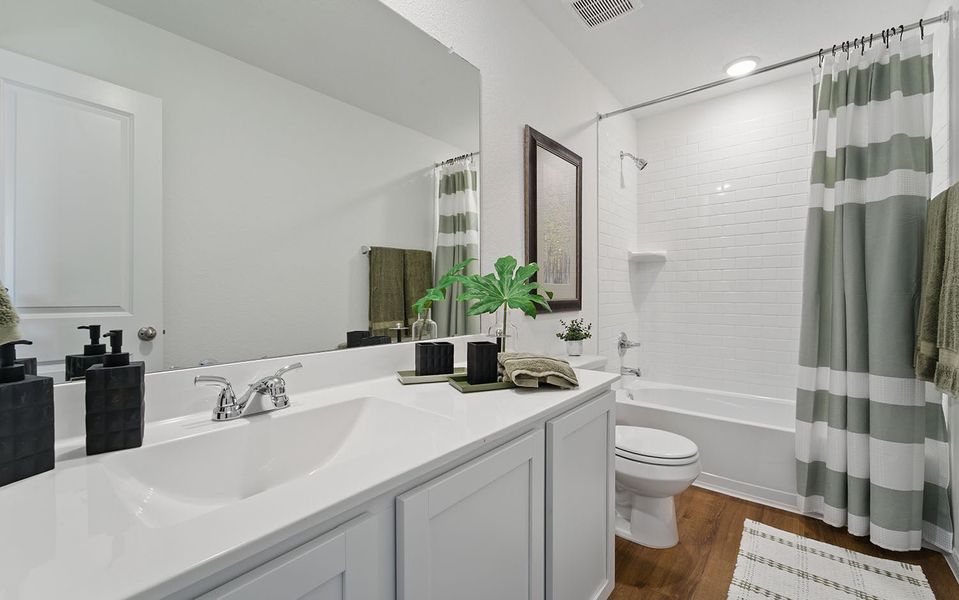 Furnished interior in a model home at Windrose Green in Angleton (Image 70).