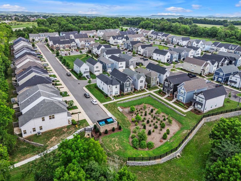 Aerial view of the Oxford Station community in Gallatin, TN, showing layout and nearby surroundings (Image 17).