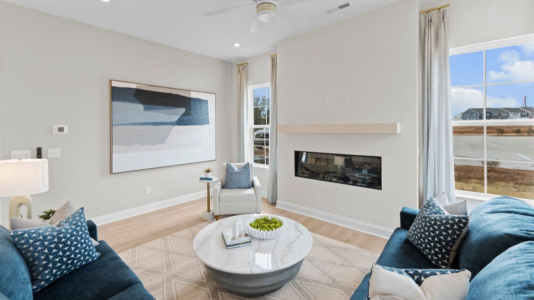 Furnished interior in a model home at Miller Farm Single Family Homes in Pineville (Image 38). Furnished interior in a model home at Miller Farm Single Family Homes in Pineville (Image 38).