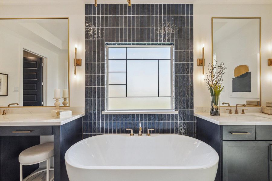 Furnished interior in a model home at Meridiana - 50' in Manvel (Image 18). Furnished interior in a model home at Meridiana - 50' in Manvel (Image 18).