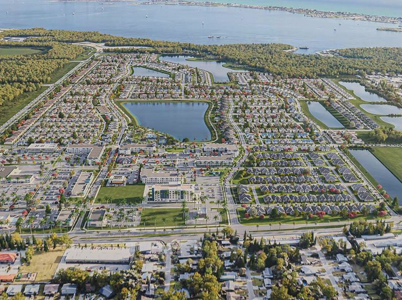 Aerial view of the Seaflower community in Bradenton, FL, showing layout and nearby surroundings (Image 8).