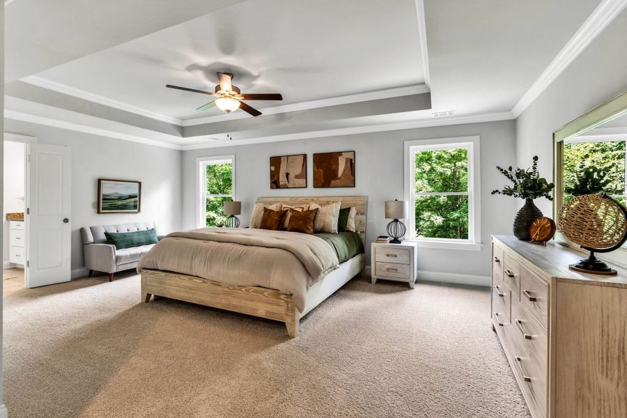 Furnished interior in a model home at The Estates at Hurricane Pointe in Douglasville (Image 40).