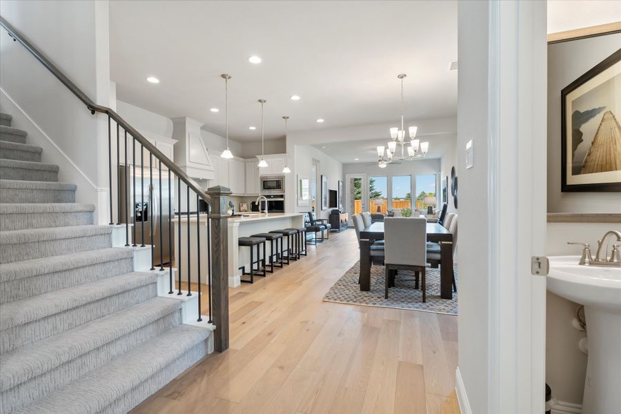 Furnished interior in a model home at Villas at Long Branch in Rowlett (Image 6).