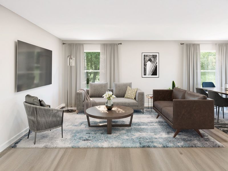 Furnished interior in a model home at River Run in Mount Airy (Image 4).