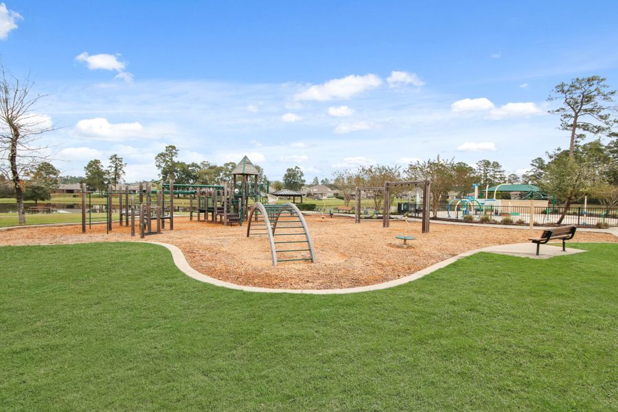 A playground with a slide.