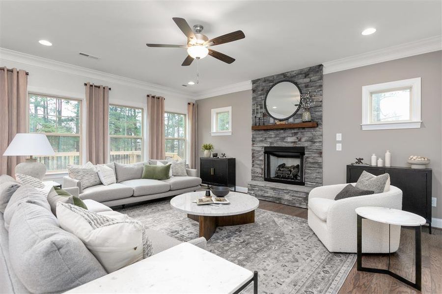 Furnished interior in a model home at Preserve at Carriage Cove in Oak Ridge (Image 7).