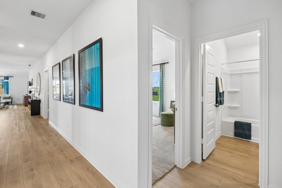 Furnished interior in a model home at Meridiana in Manvel (Image 43).