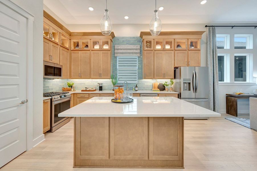 Furnished interior in a model home at Bridgeland Central: Emerald Heights - Landmark Row Collection in Cypress (Image 3).