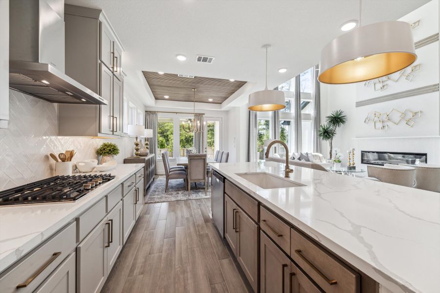 Furnished interior in a model home at The Woodlands Hills – 55' in Willis (Image 14).