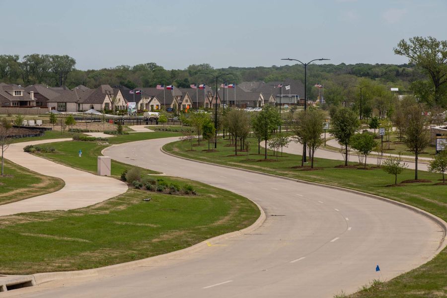 Aerial view of the Trinity Falls community in McKinney, TX, showing layout and nearby surroundings (Image 9).