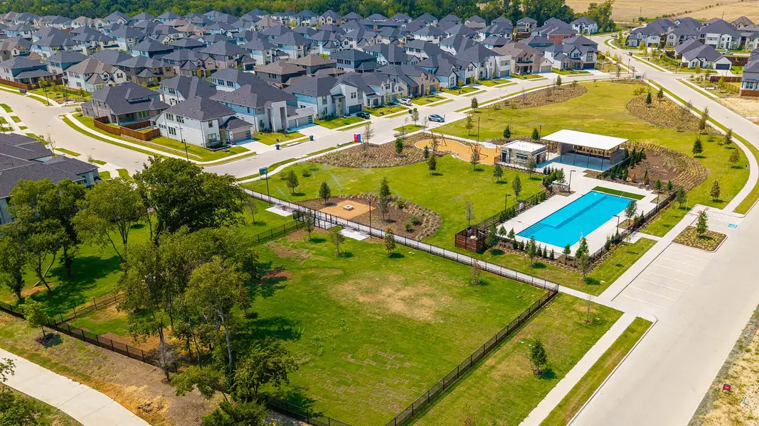 Aerial view of the Cross Creek Meadows community in Celina, TX, showing layout and nearby surroundings (Image 1). Aerial view of the Cross Creek Meadows community in Celina, TX, showing layout and nearby surroundings (Image 1).