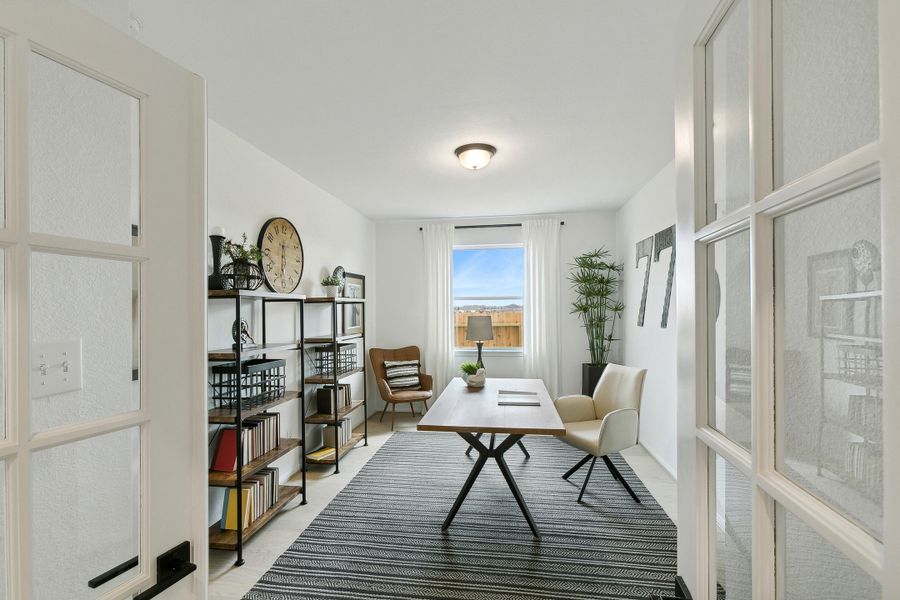 Furnished interior in a model home at The Commons at Sedona in League City (Image 13).